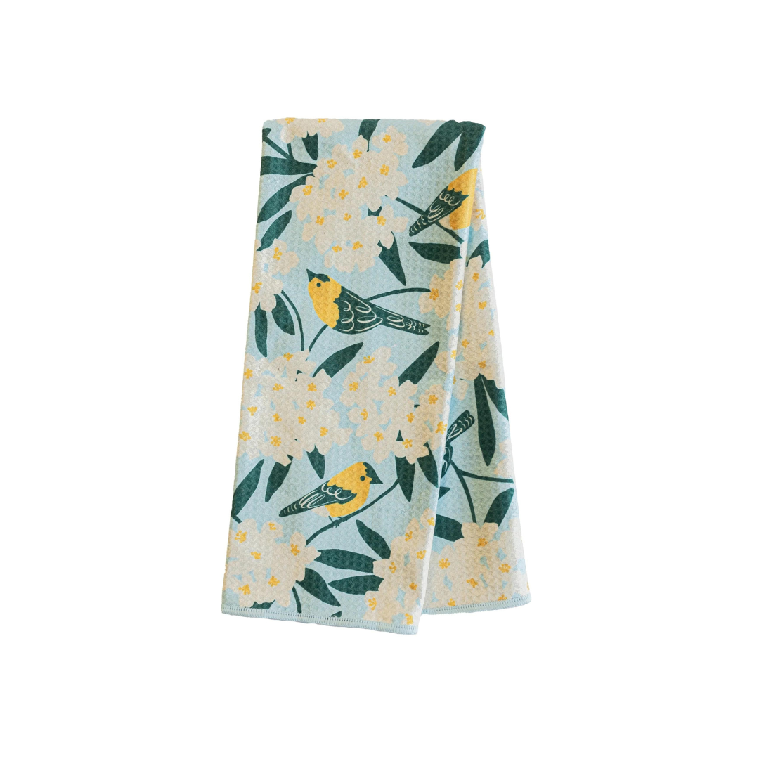 Anywhere Towel Reversible - Nuthatch Birdsong