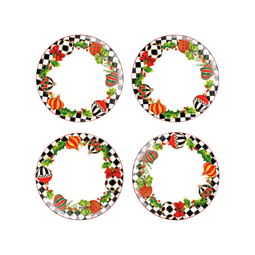 Deck the Halls Dinner Plates, Set of 4