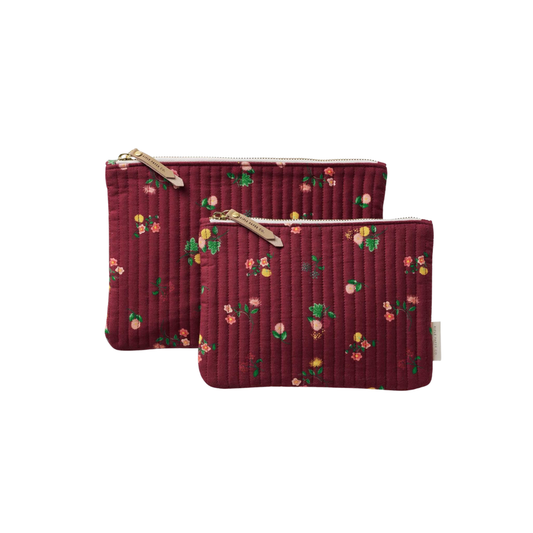 Ditsy Dahlia Quilted Pouch Set