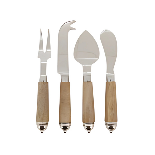 Bark Wood Cheese Cutlery - Set of 4