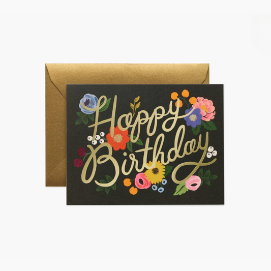 Vintage Blossoms Birthday Greeting Card