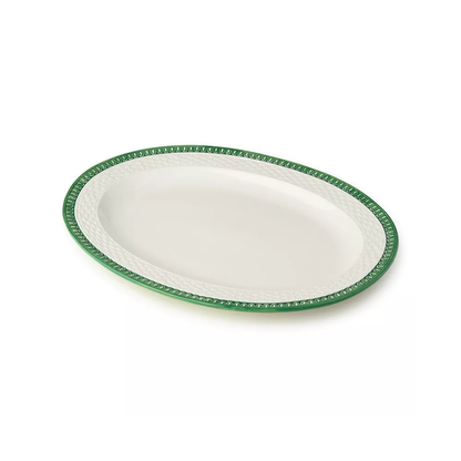 Le Jardin Embossed Rattan Oval Platter 16 x 12in