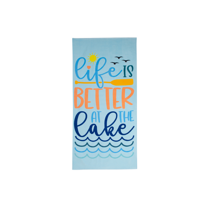 Toalla de playa de terciopelo Life Is Better de 30" x 60"