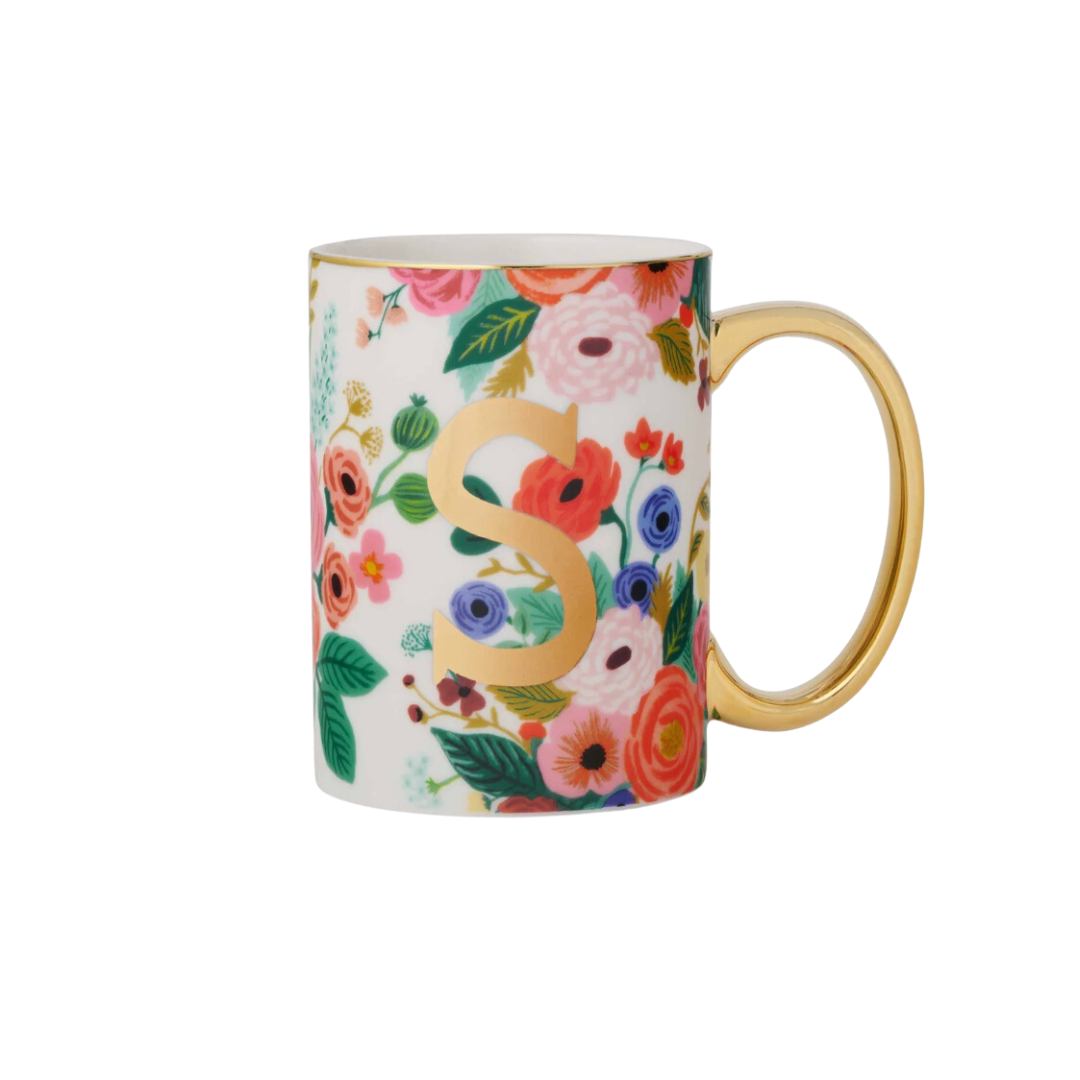 Garden Party Porcelain Monogram Mug - S