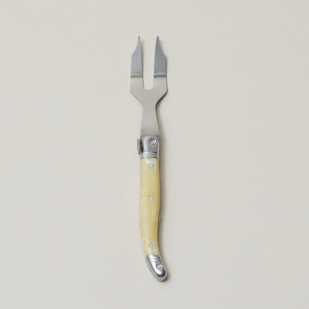 Laguiole Mini Cheese Fork Pale Horn