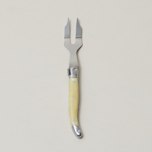 Laguiole Mini Cheese Fork Pale Horn