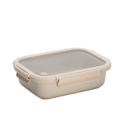 Glossy Solid Stoneware Container With Tempered Glass Lid (Cannoli Creme) - 46 oz