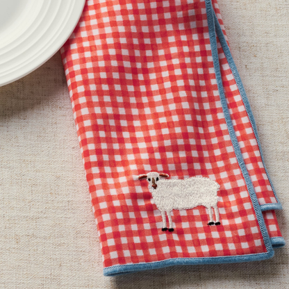 Home Sweet Home Embroidered Cotton Napkins, Assor