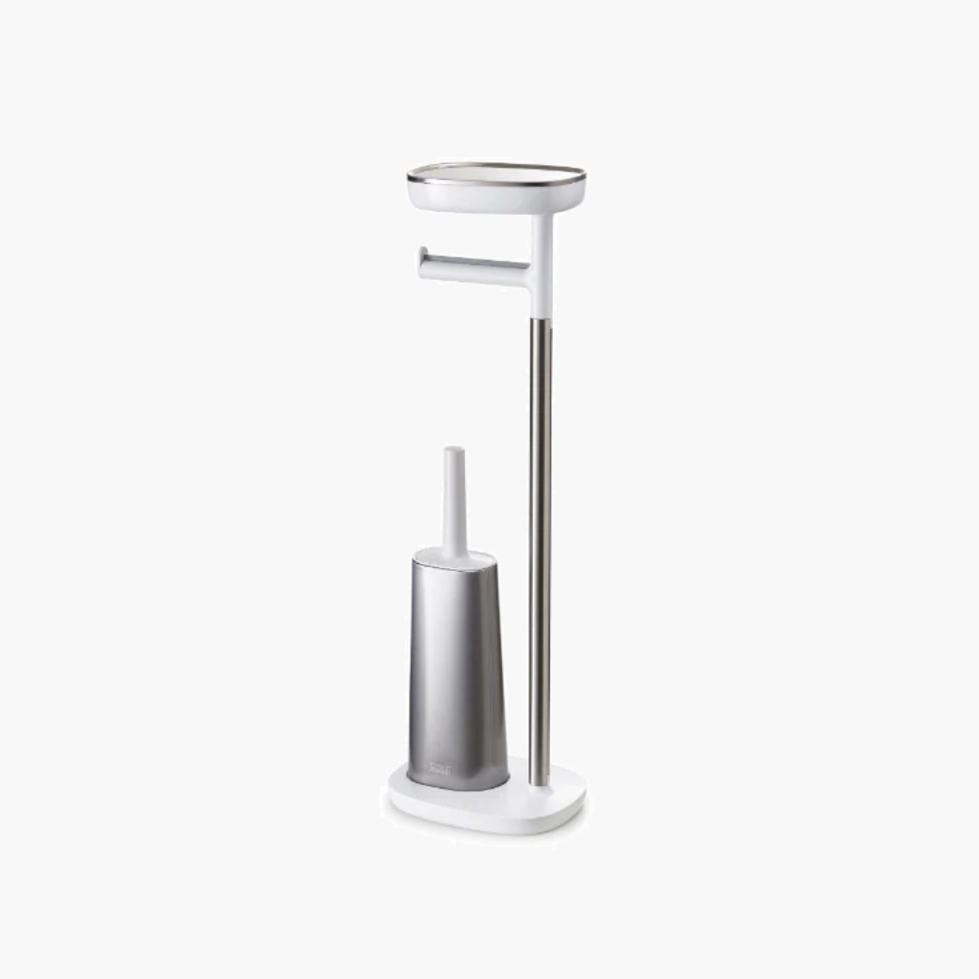 EasyStore™ Plus Stainless-steel Toilet Roll Holder with Toilet Brush