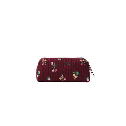 Ditsy Dahlia Quilted Small Cosmetic Pouch