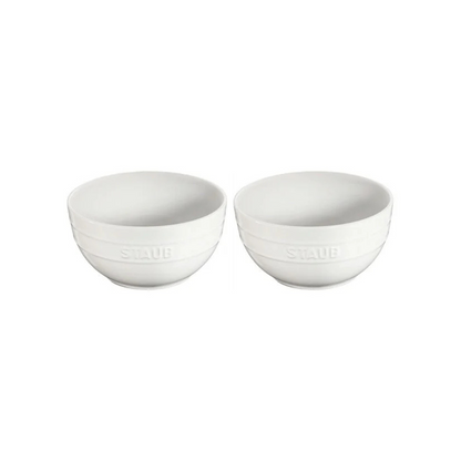 Staub Ceramic 6.5-Inch Large Universal Bowl Set of 2, White