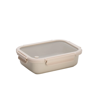 Glossy Solid Stoneware Container With Tempered Glass Lid (Cannoli Creme) - 24 oz
