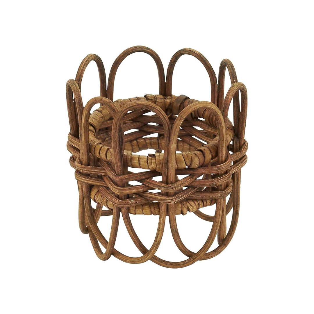 Twisted Rattan Napkin Ring Set Of 4