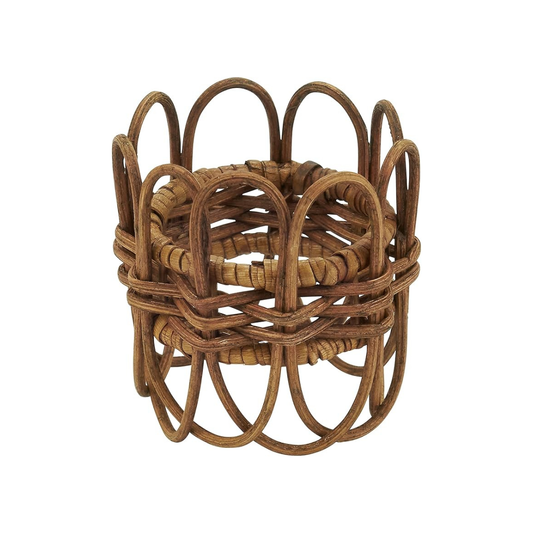 Twisted Rattan Napkin Ring Set Of 4