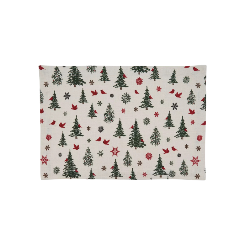 Christmas Tree Placemat Ivory 14"x20"