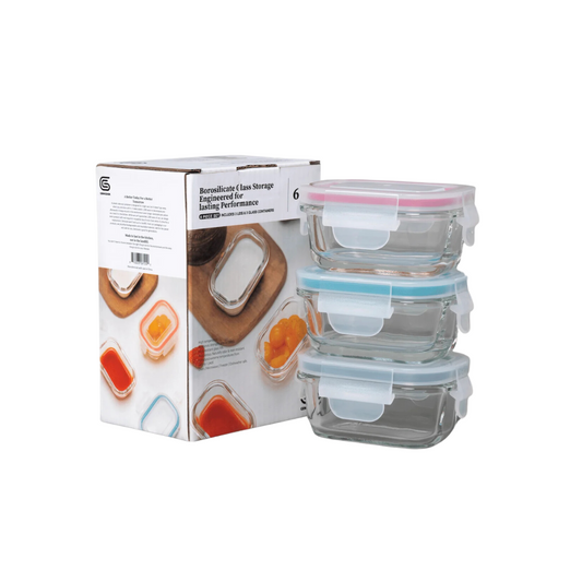 Small Food Storage Containers, Rectangular Shape - 6 pc Set