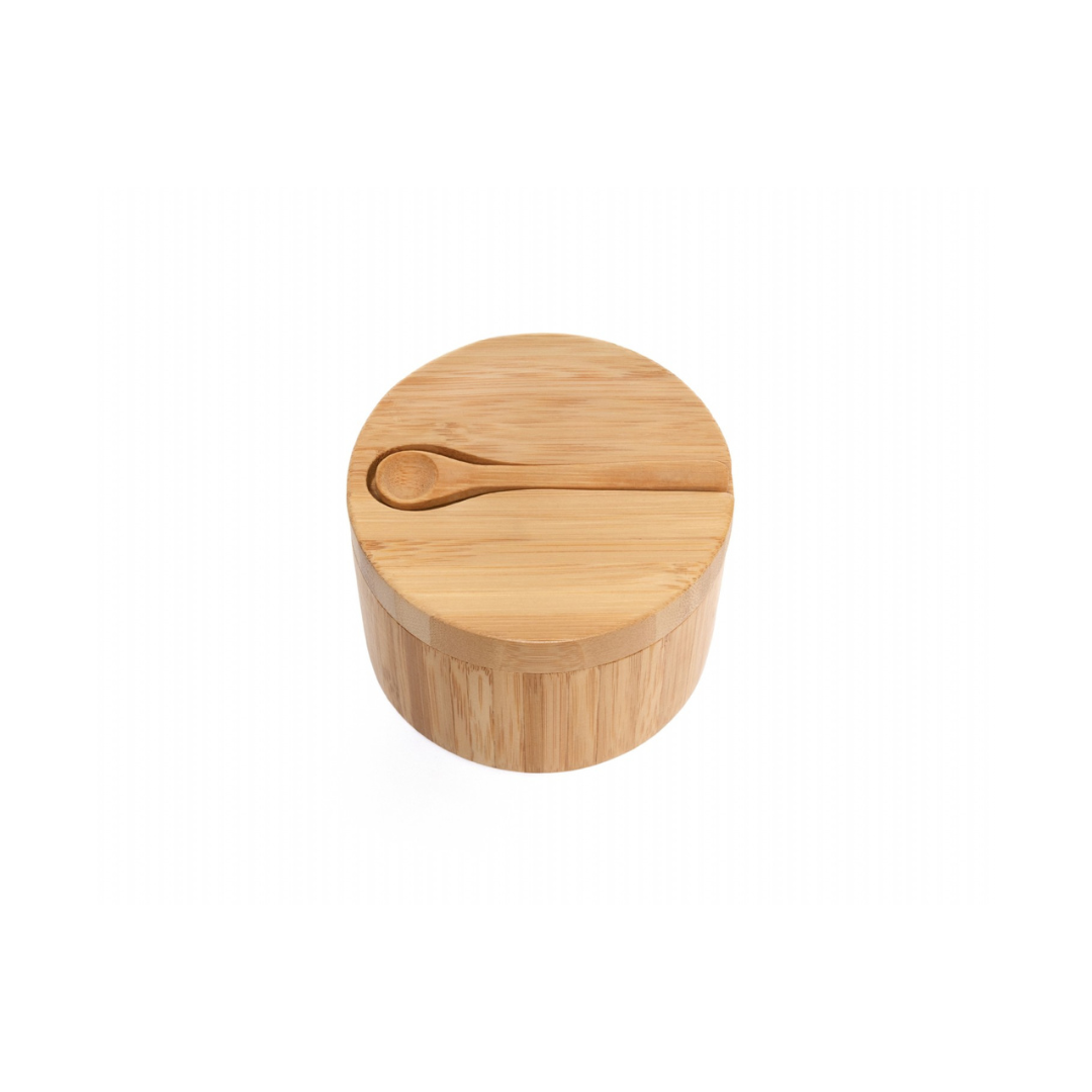 Bamboo Salt Box with Spoon