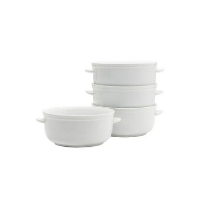 Everyday White® Set of 4 Soup Double Handle Chili Bowls