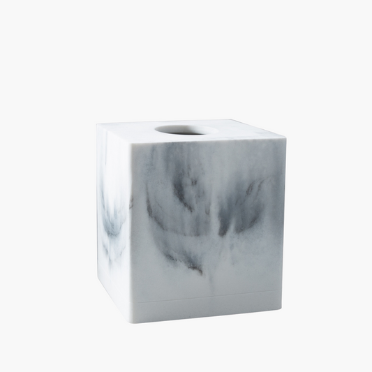 Michaelangelo Tissue Box White/Grey Marble