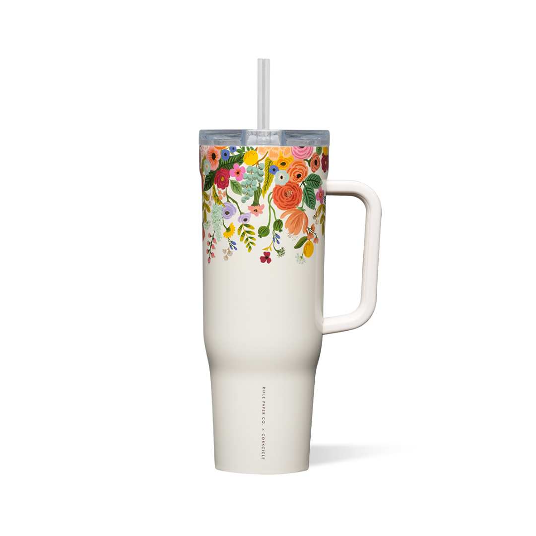 RIFLE PAPER CO. Garden Party Cruiser Insulated Tumbler with Handle