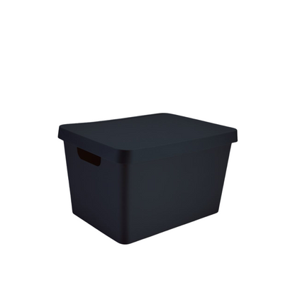 N&T Cavan Storage Box With Lid 17L Black