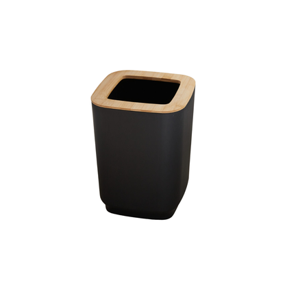 N&T Aspen Waste Bin pp W/Bamboo Black