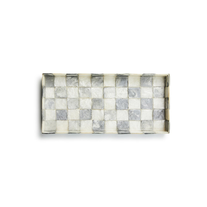 Sterling Check Capiz Vanity Tray