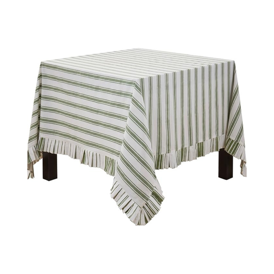Striped Block Print Tablecloth 70