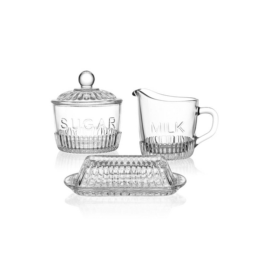 Everyday White® Bistro Covered Butter, Sugar and Creamer Hostess Set