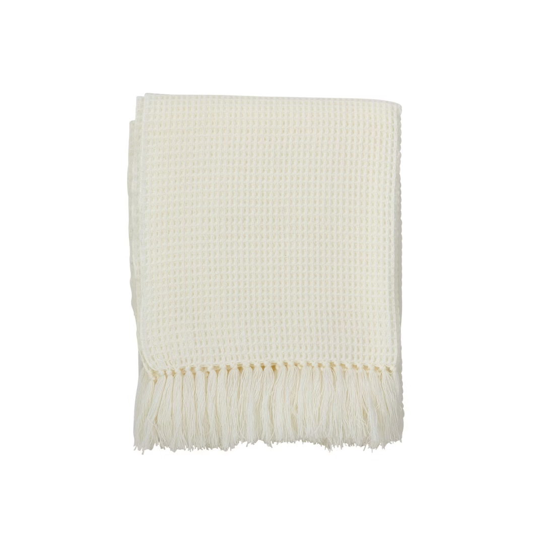 Tasseled Waffle Weave Throw