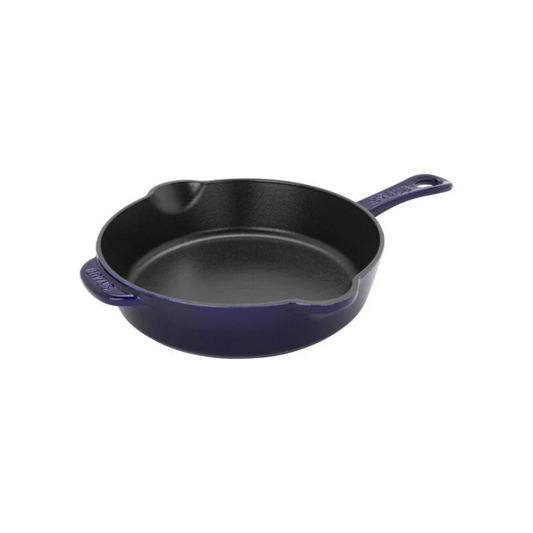 Staub Cast Iron 8.5-inch, Traditional Deep Skillet, Dark Blue