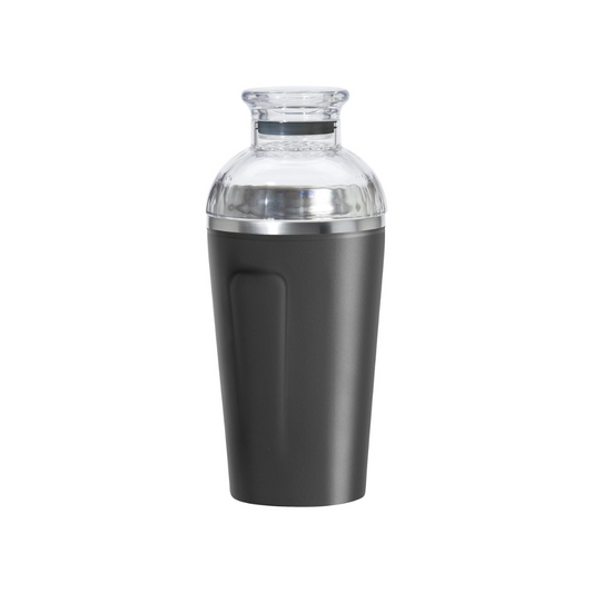 Groove Double Wall Stainless Steel Cocktail Shaker - Black