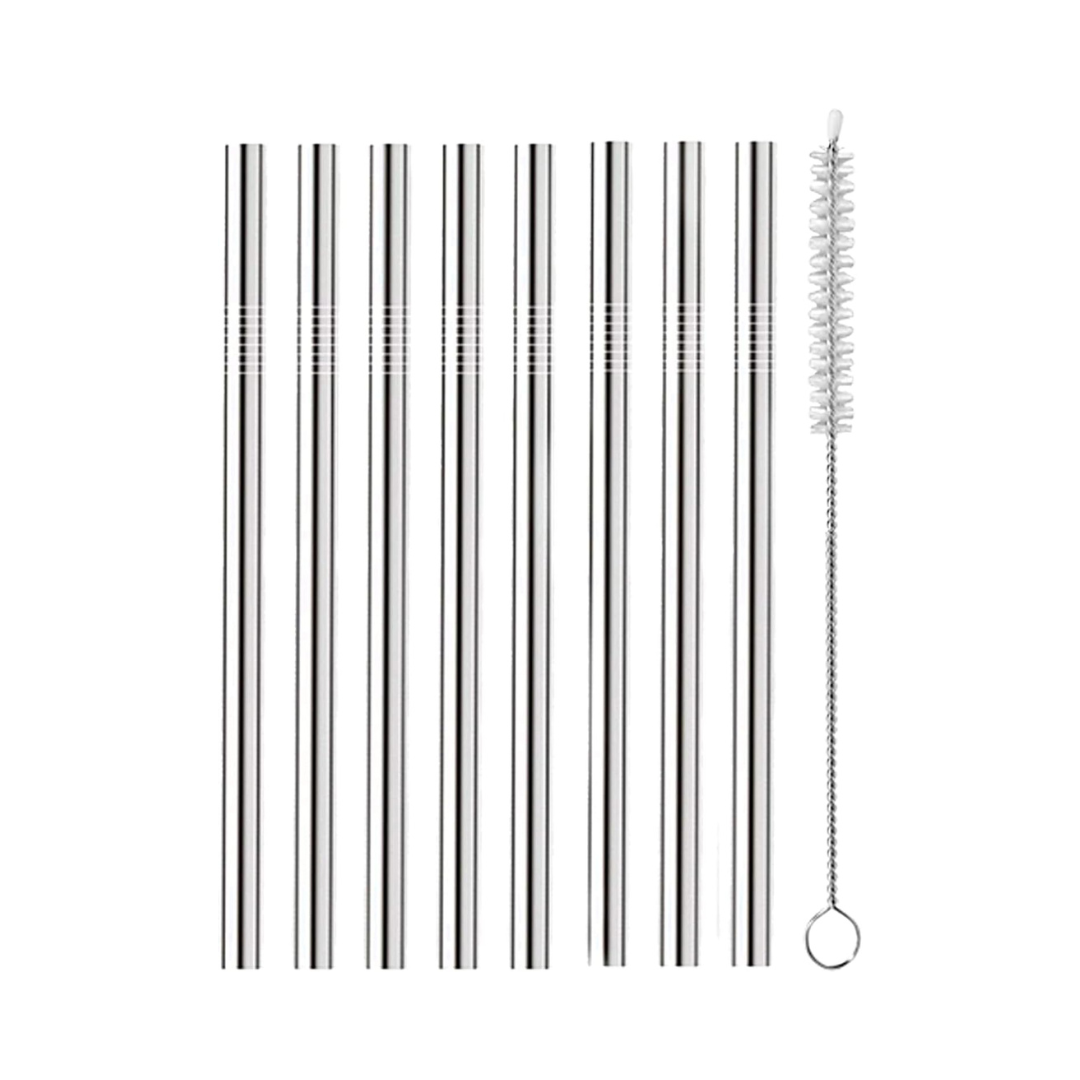 Set/8 Cocktail Straws w/Brush