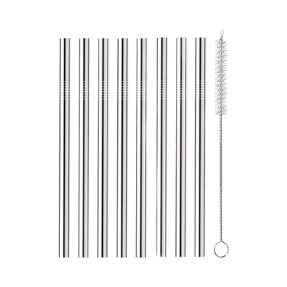 Set/8 Cocktail Straws w/Brush
