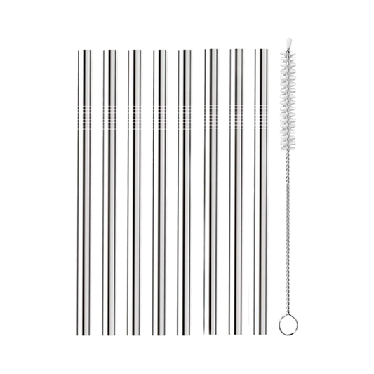 Set/8 Cocktail Straws w/Brush