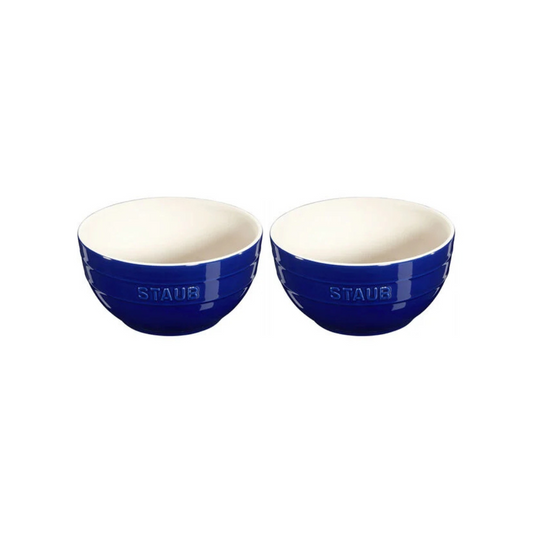 Staub Ceramic 6.5-Inch Large Universal Bowl Set of 2, Dark Blue