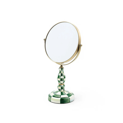 Emerald Check Vanity Mirror
