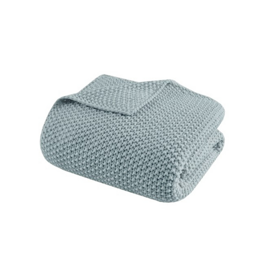 Bree Knit Throw - Light Blue