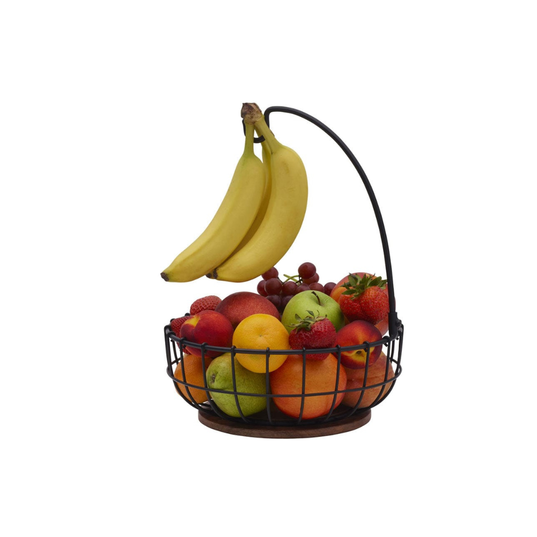 Anvil Cage Fruit Storage Basket with Banana Hook