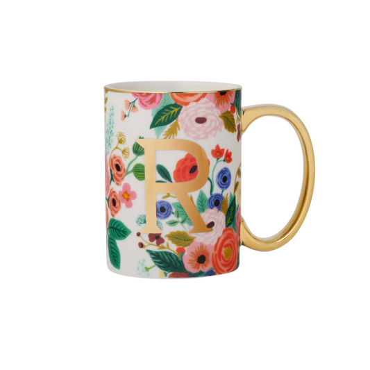 Garden Party Porcelain Monogram Mug - R