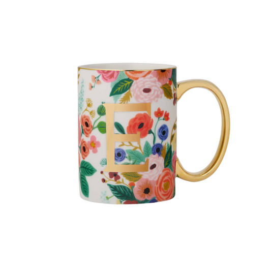 Garden Party Porcelain Monogram Mug - E