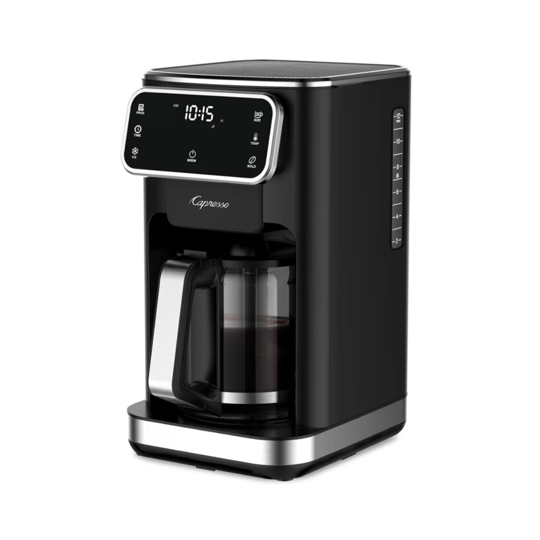 12-Cup Touchscreen Coffee Maker with Glass Carafe