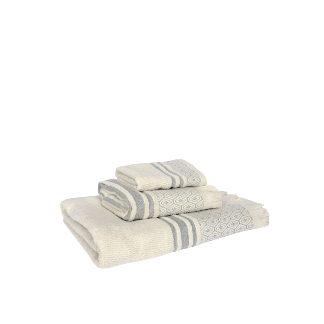 Lisbon Hand Towel Grey- Natural