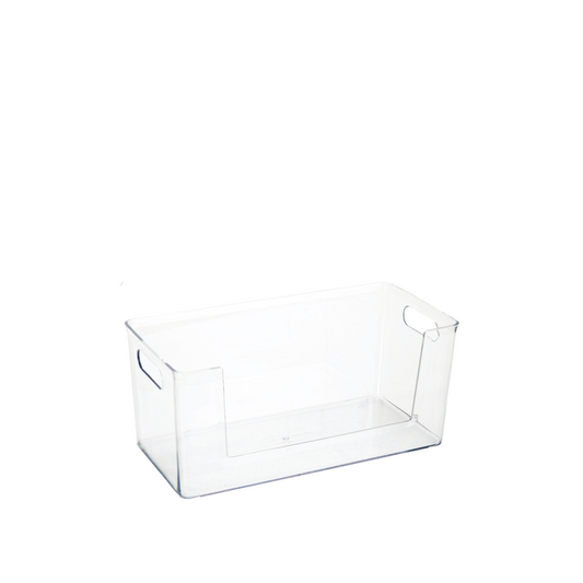 N&T Rectangle Open Front Storage Bin 455g PET Clear