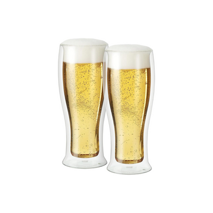 Set of 2 Double Wall 14 oz Beer Glasses