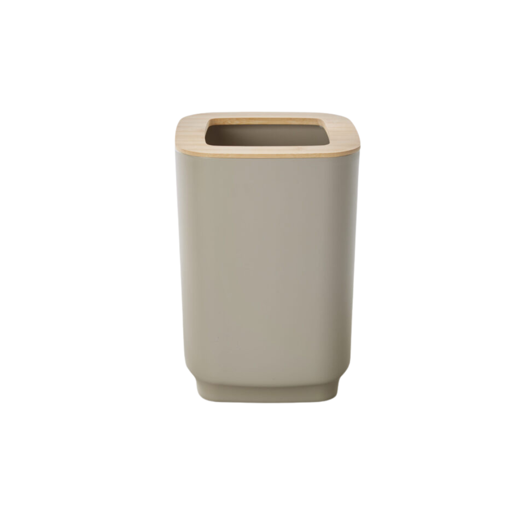 N&T Aspen Waste Bin Pp W/Bamboo Taupe
