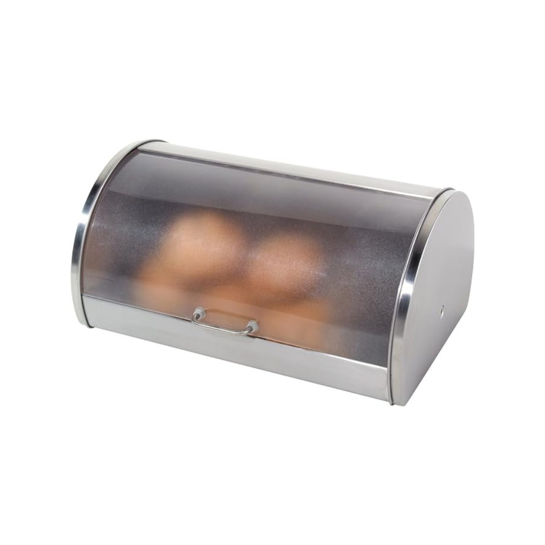 Stainless Steel Bread Box w/ Frosted Lid