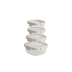 4 pc Set of Glass Lid Containers