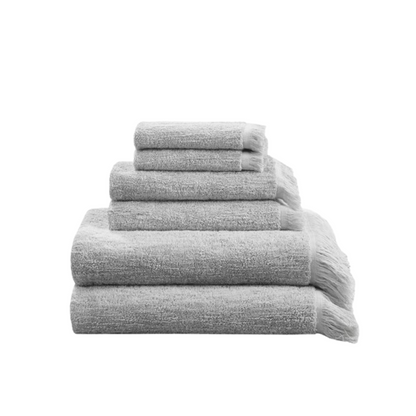 Nova Cotton Dobby Slub 6 Piece Towel Set - Grey