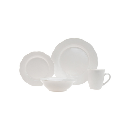 Inglenook Porcelain 16 Piece Dinnerware Set, Service for 4